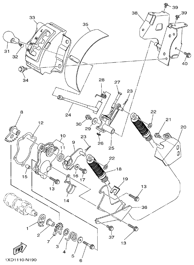 Yamaha VIKING1XP9_2014 SHIFT SHAFT parts diagram